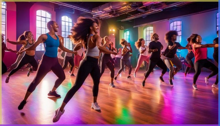 Energetic street dance performance with colorful lights