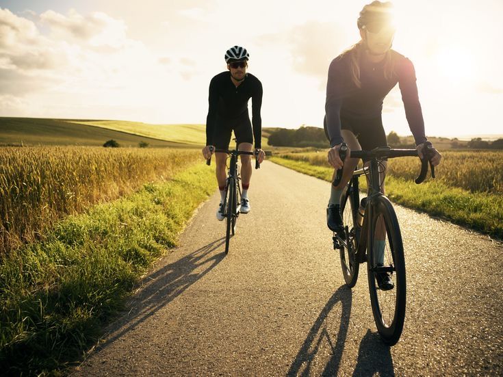 Man enjoying outdoor cycling on a sunny day