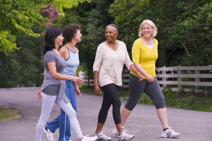 Walking group enjoying outdoor activity